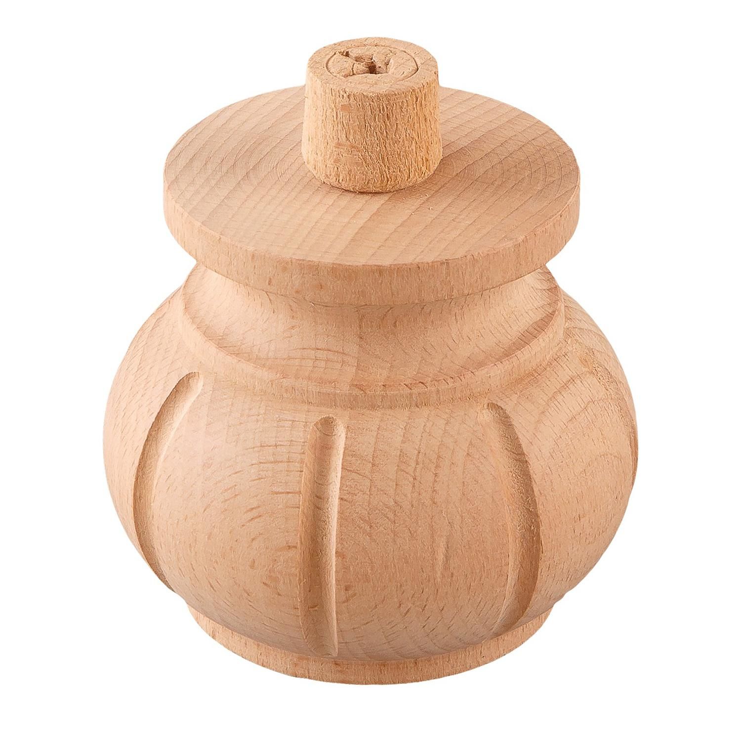 Torna Ahşap Ayak  Komidin Dresuar Koltuk Ayağı Desenli 9x9x8 cm