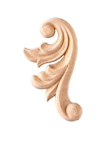 Köşe Aplik Dekoratif Aksesuar Boyanabilir İşlemeli Ahşap  12x9x0,8 cm KSS12