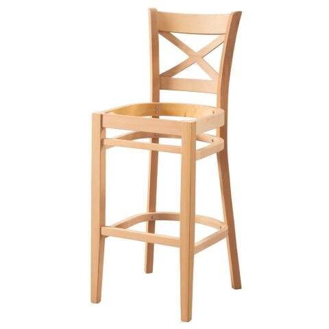 ÇAPRAZ PAPEL DÖŞEMELİ BAR SANDALYE 42X42X110 CM