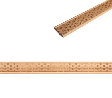 Ayous Ahşap Oyma İşlemeli Hasır Desenli Çıta Boyanabilir Dekoratif Aksesuar 90x15 mm  MAC16