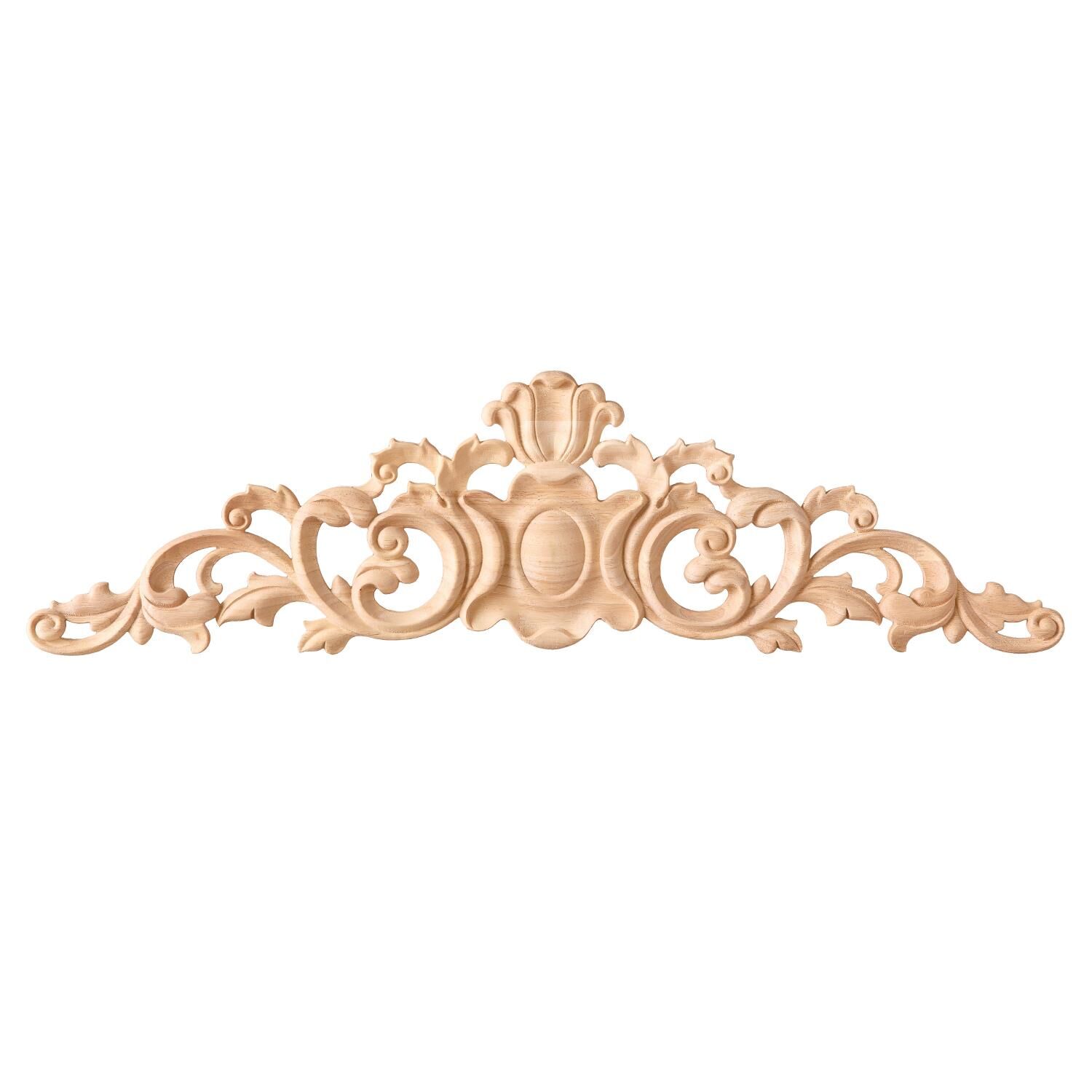 Taç Motif Aplik Oymalı Ahşap Boyanabilir Dekoratif Aksesuar 58x15x1,2  cm TAM09