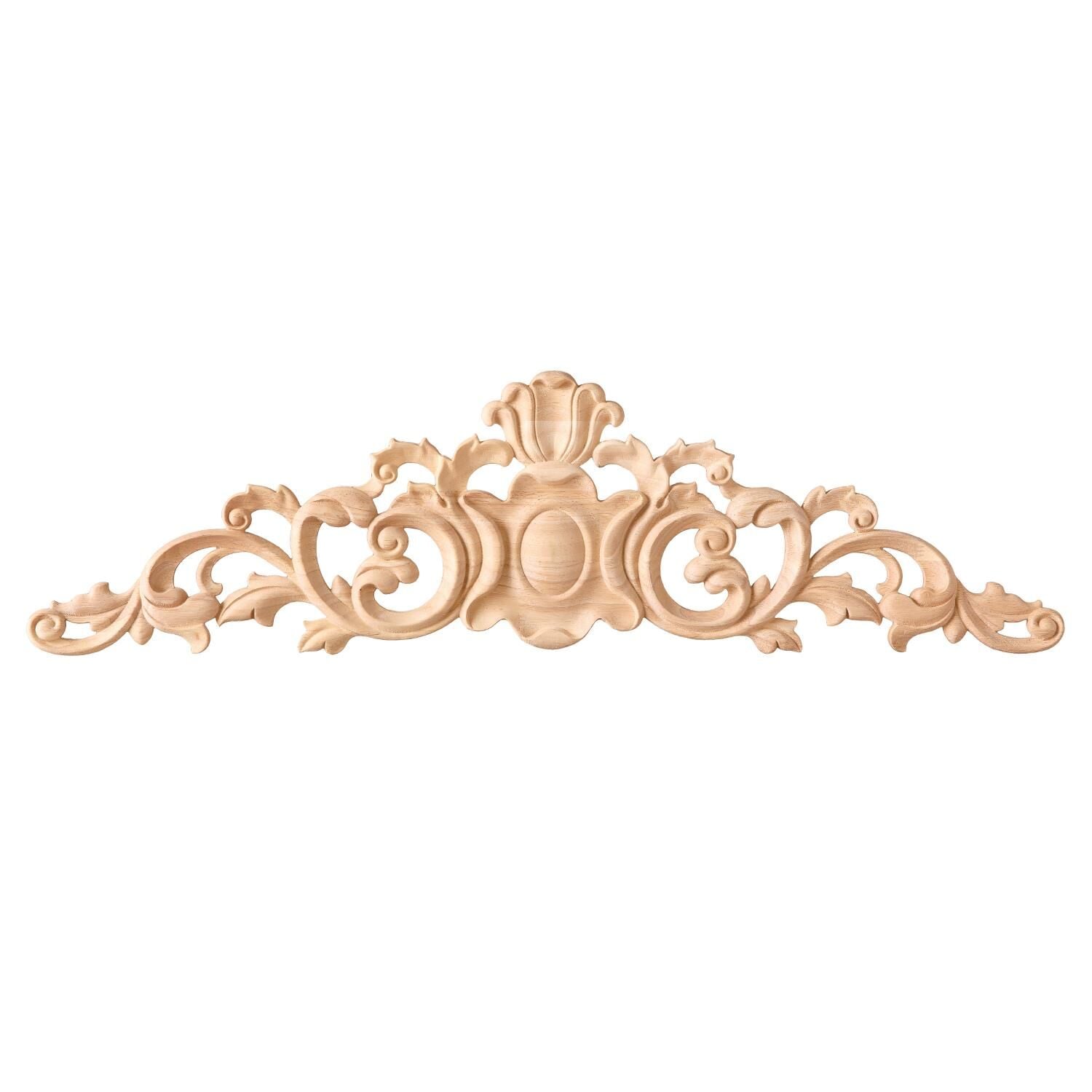 Taç Motif Aplik Oymalı Ahşap Boyanabilir Dekoratif Aksesuar 58x15x1,2  cm TAM09
