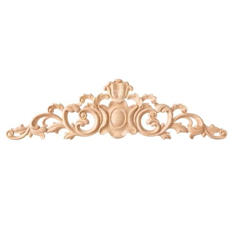 Taç Motif Aplik Oymalı Ahşap Boyanabilir Dekoratif Aksesuar 58x15x1,2  cm TAM09