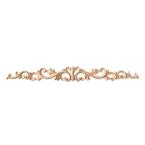 Taç Motif Aplik Oymalı Ahşap Boyanabilir Dekoratif Aksesuar 50x5x1,1  cm TAM17