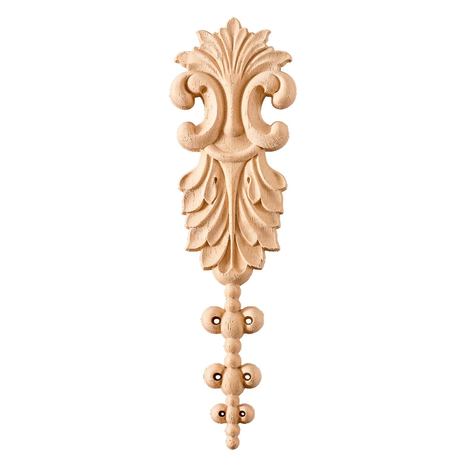 Aplik Orta Göbek Boyanabilir Ahşap Desenli İşlemeli Dekoratif Aksesuar 17x5x0,8  cm OGM12