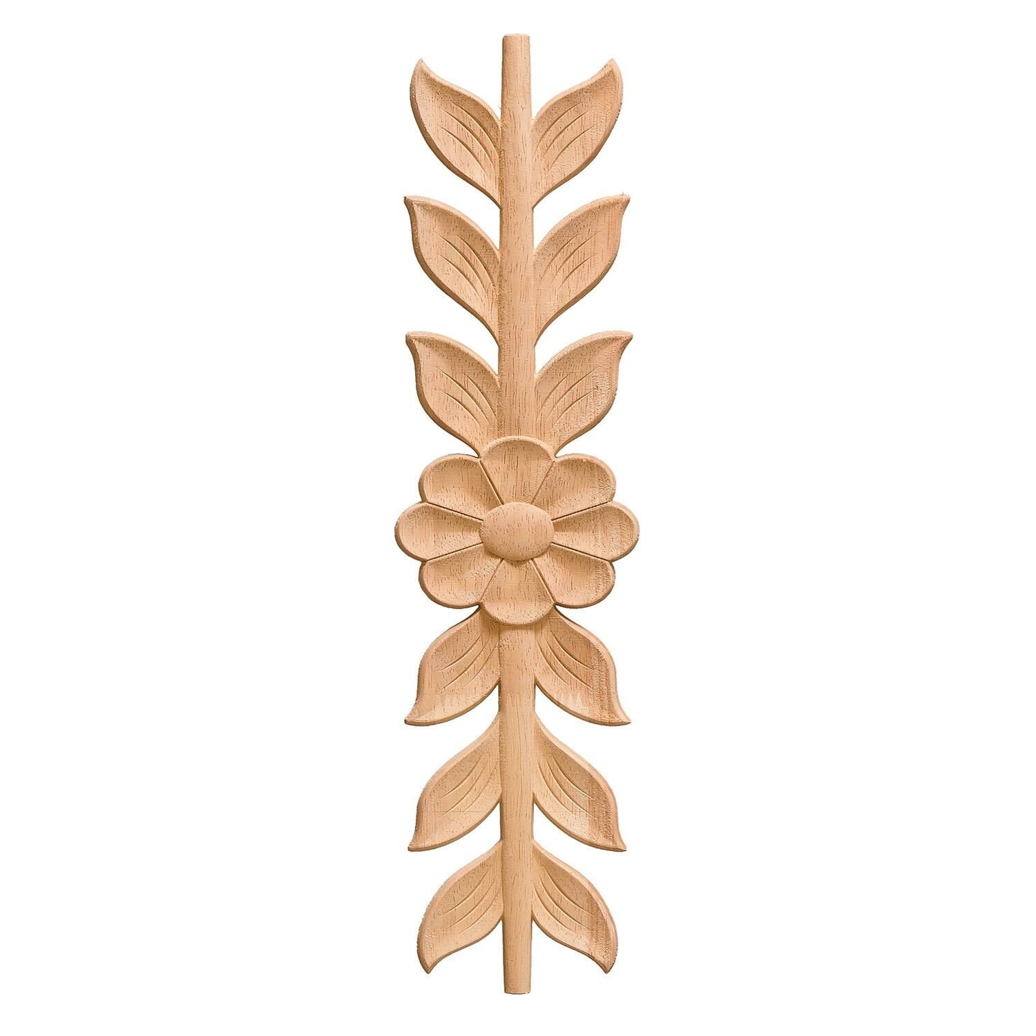 Aplik Orta Göbek Boyanabilir Ahşap Desenli İşlemeli Dekoratif Aksesuar 40x10x1  cm OGM16