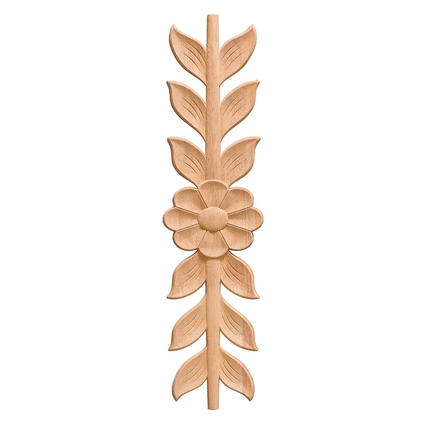Aplik Orta Göbek Boyanabilir Ahşap Desenli İşlemeli Dekoratif Aksesuar 40x10x1  cm OGM16