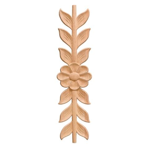 Aplik Orta Göbek Boyanabilir Ahşap Desenli İşlemeli Dekoratif Aksesuar 40x10x1  cm OGM16