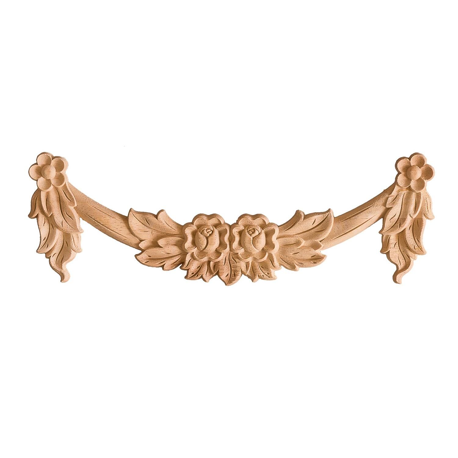 Taç Motif Aplik Oymalı Ahşap Boyanabilir Dekoratif Aksesuar 25x5,5x1,2 cm TAM37