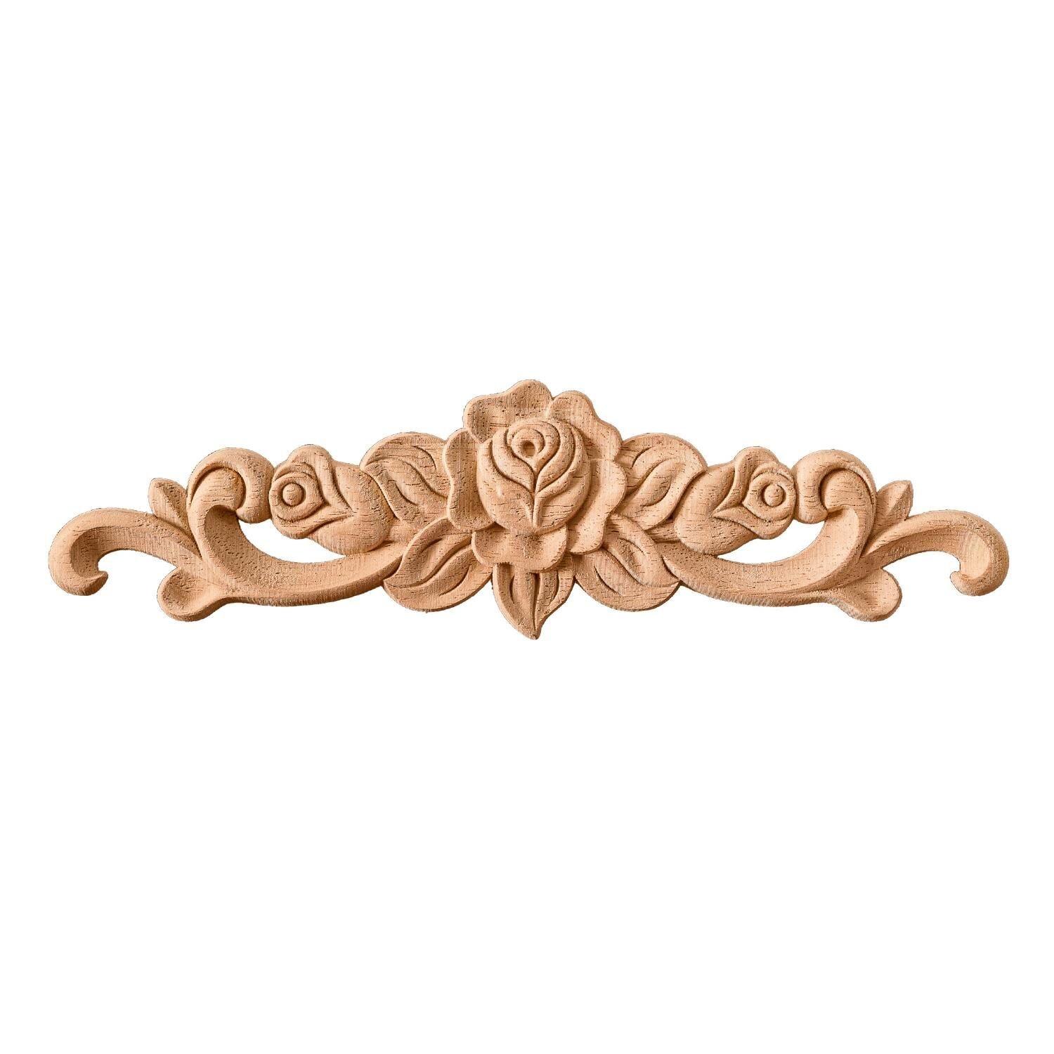 Taç Motif Aplik Oymalı Ahşap Boyanabilir Dekoratif Aksesuar 35x8x0,8  cm TAM42