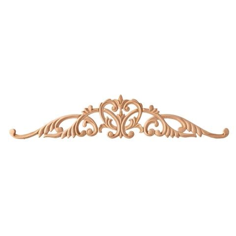 Taç Motif Aplik Oymalı Ahşap Boyanabilir Dekoratif Aksesuar 60x12x1  cm TAM26